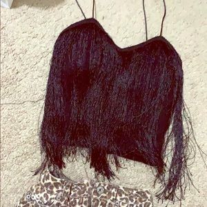 Sexy fringe crop top